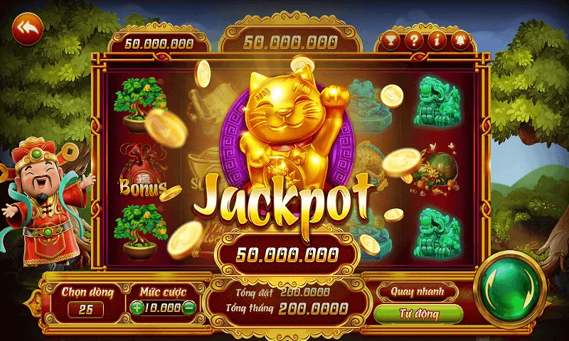 Giao diện trò chơi slot với người chơi đang thắng